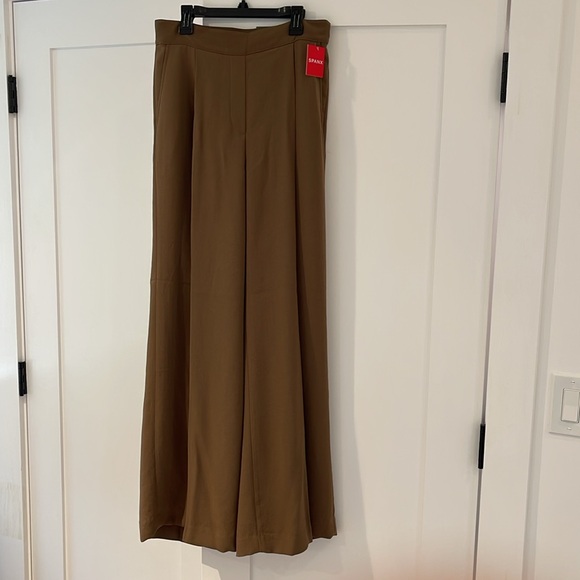 NWT SPANX Carefree Crepe Pleated Trouser Women's Medium Cedar - Picture 4 of 8